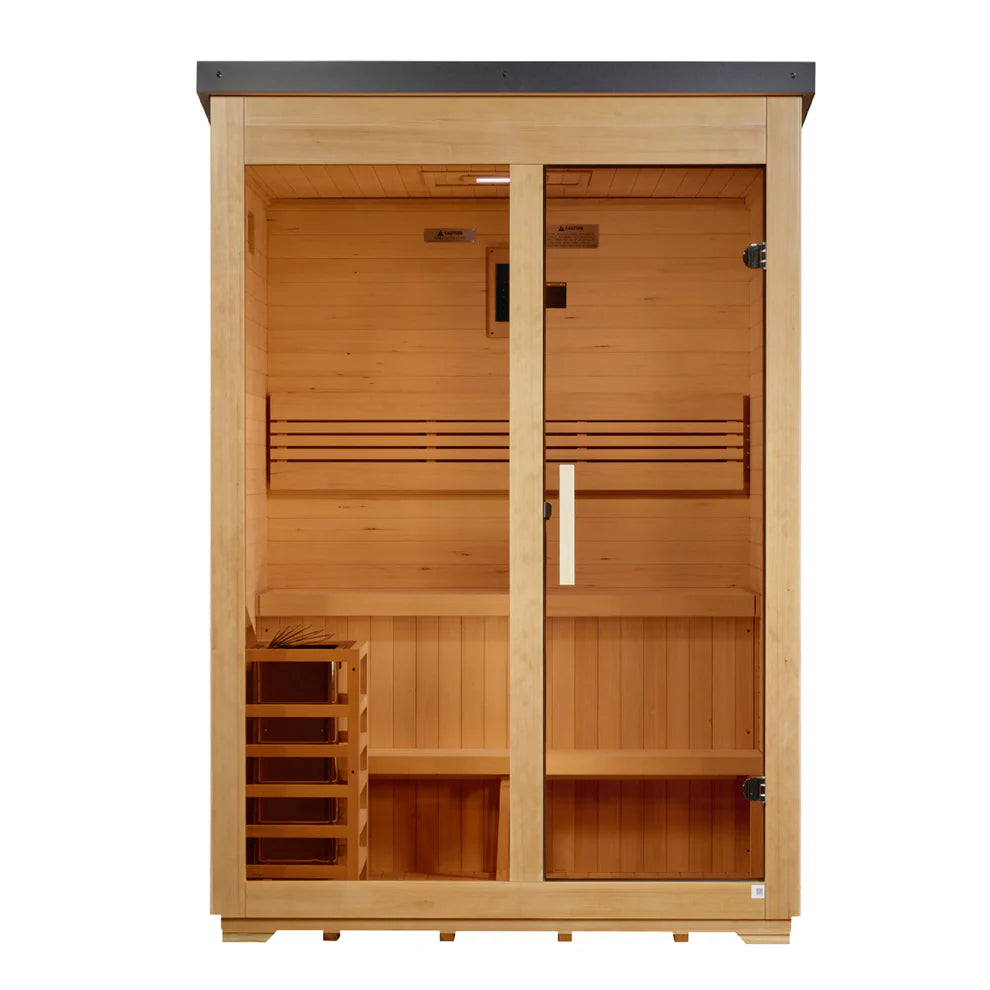 Golden Designs Arlberg 3-Person Traditional Outdoor Sauna - Flat Roof
