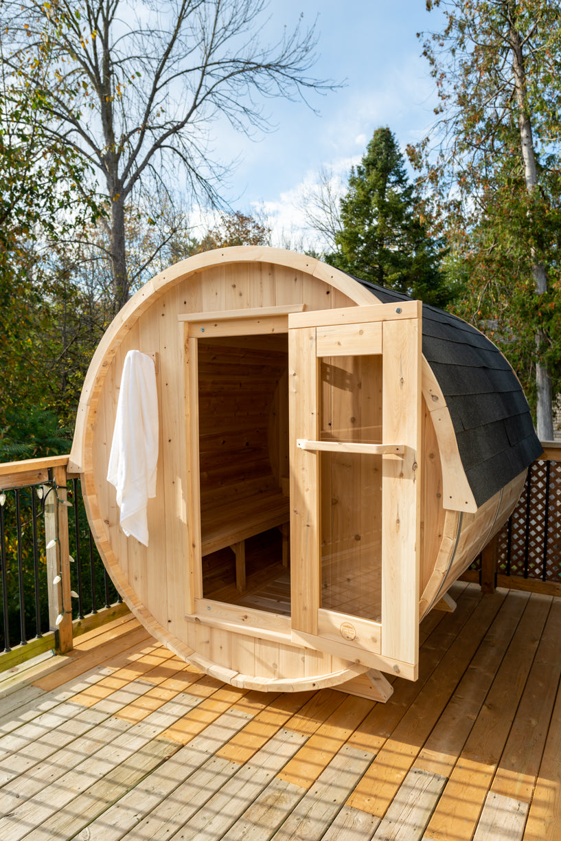 LeisureCraft Harmony 4-Person Traditional Barrel Sauna