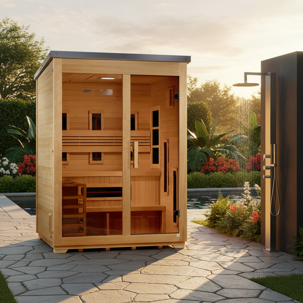 Golden Designs Carinthia 3-Person Hybrid Flat Roof Outdoor Sauna