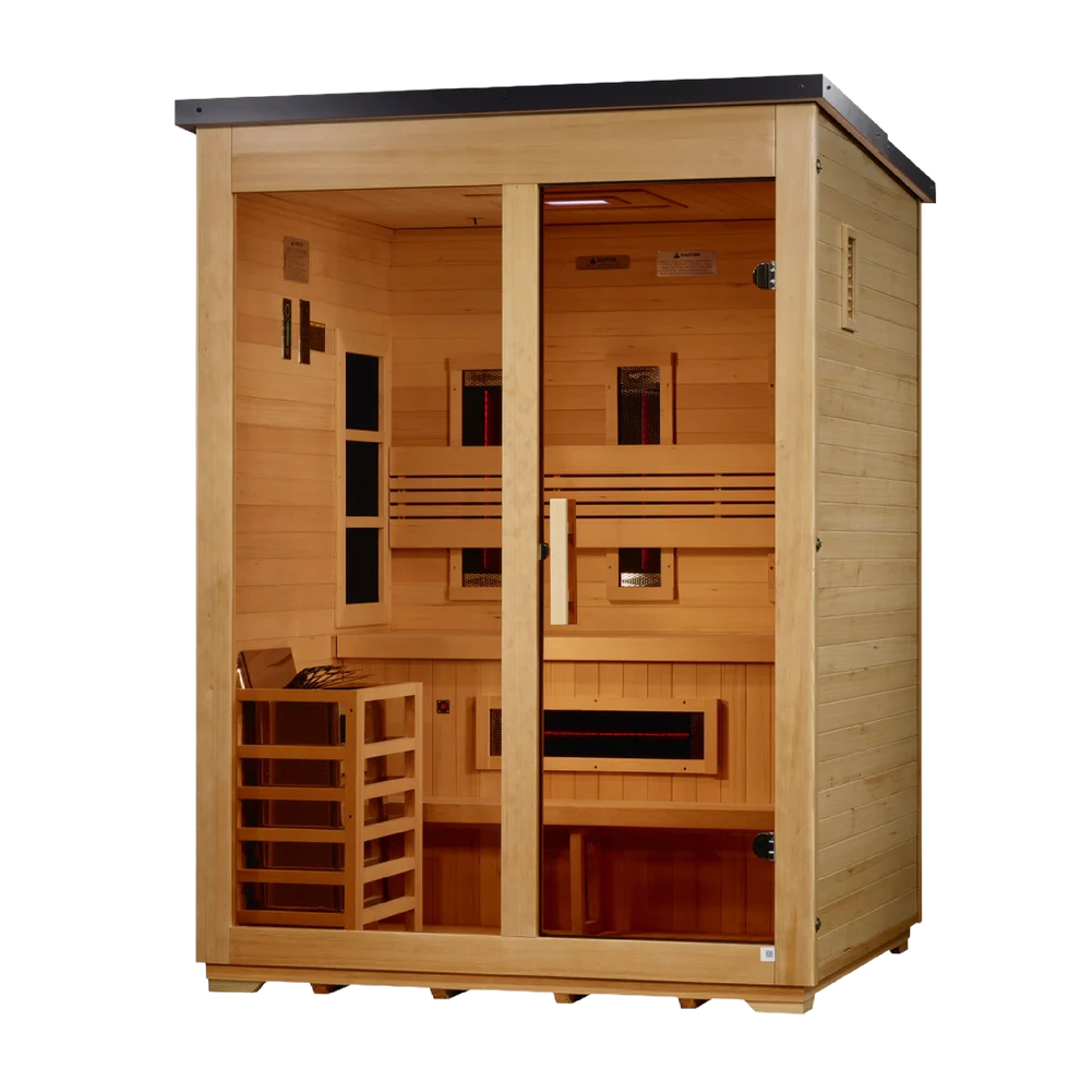 Golden Designs Carinthia 3-Person Hybrid Flat Roof Outdoor Sauna