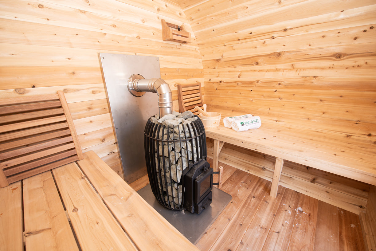 LeisureCraft Elation 4-Person Traditional Barrel Sauna