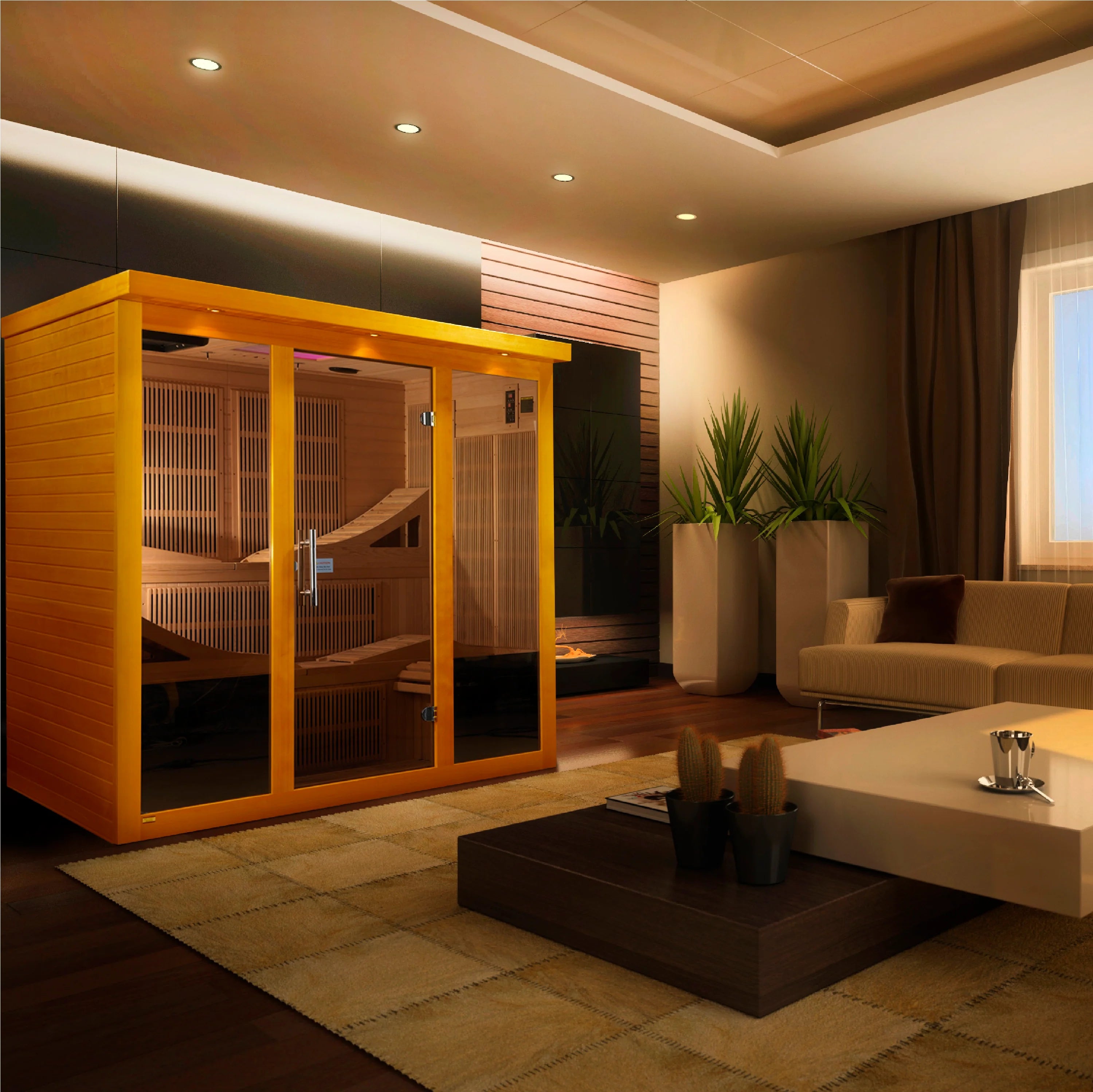 Golden Designs Monaco 6-Person PureTech™ Near Zero EMF FAR Infrared Sauna