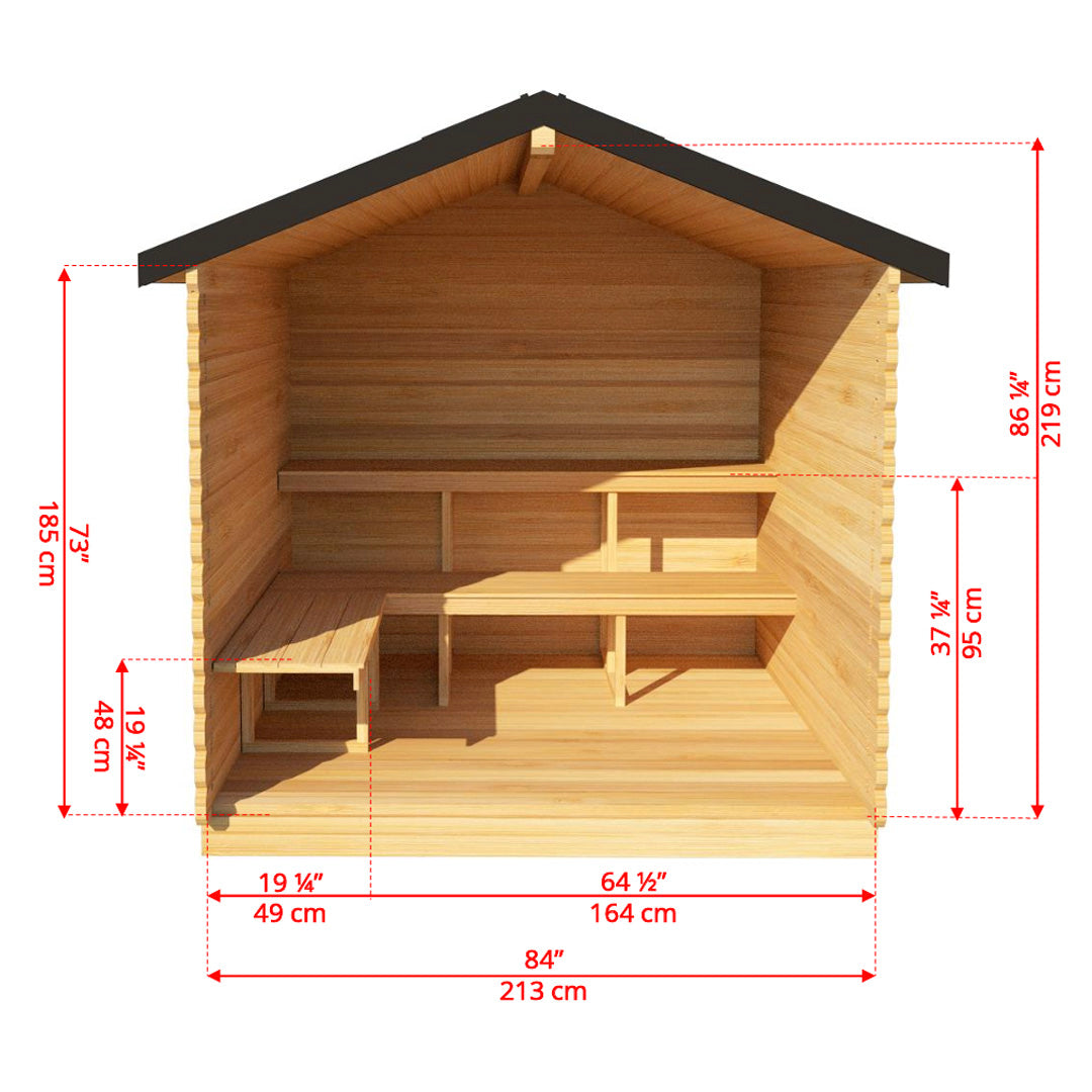 LeisureCraft Georgian 6-Person Cabin Traditional Sauna