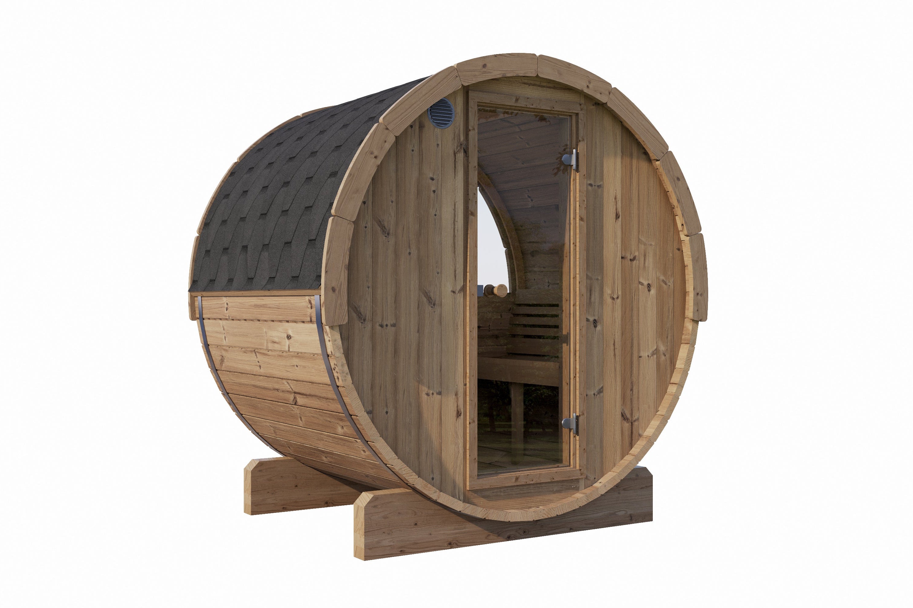 SaunaLife Model E6W 3-Person Sauna Barrel - Rear Window
