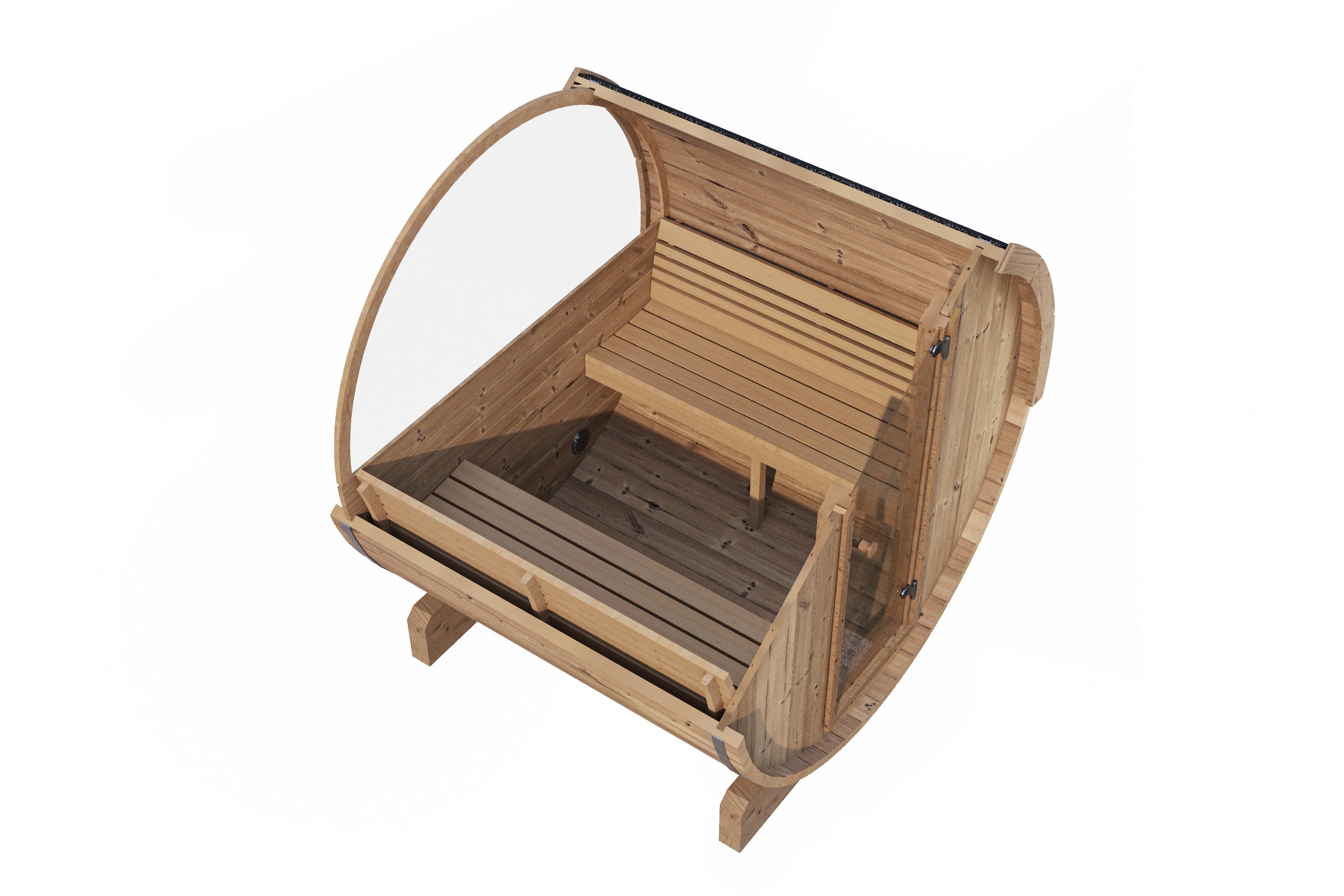 SaunaLife Model E7W 4-Person Sauna Barrel - Rear Window