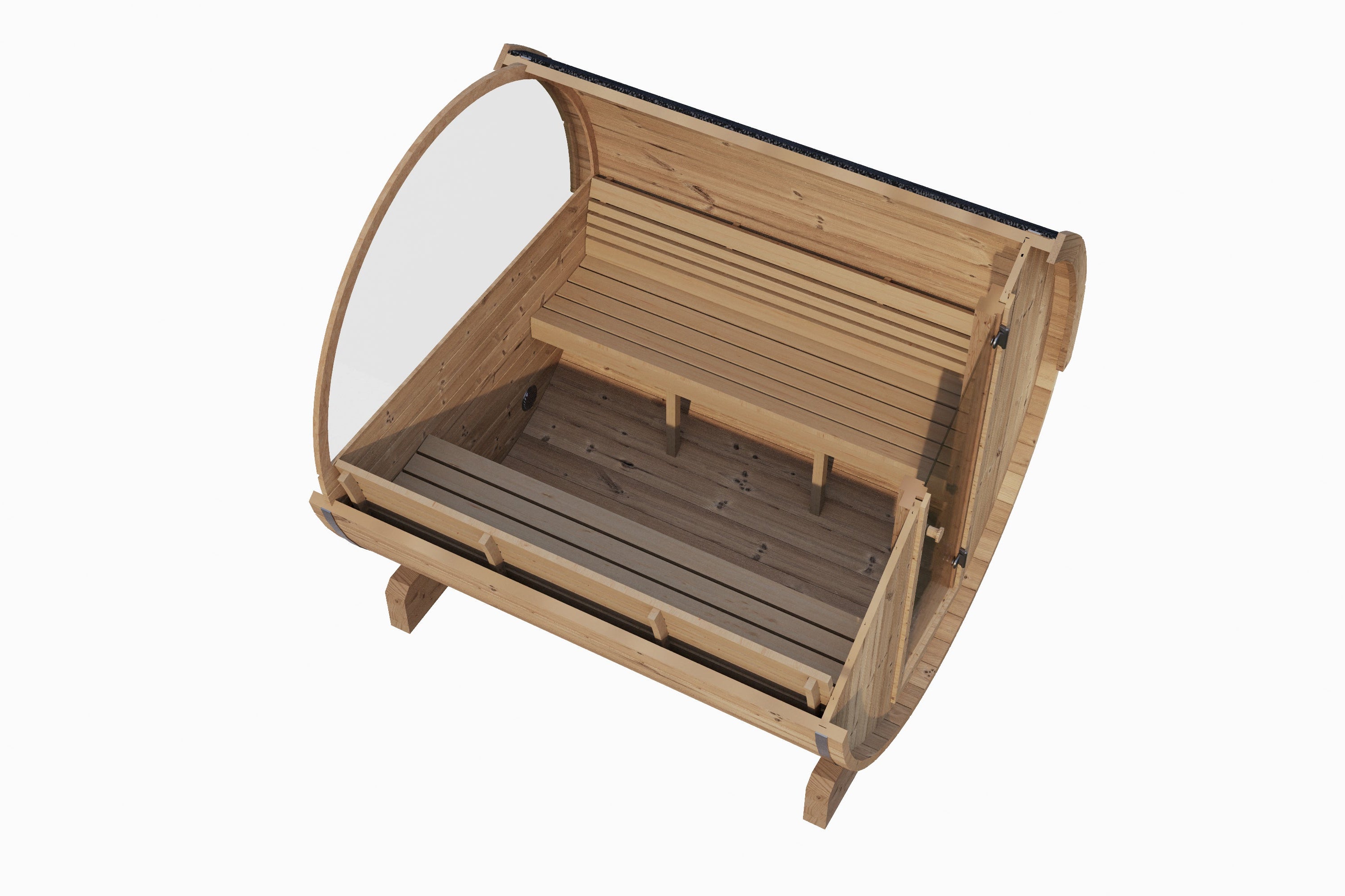 SaunaLife Model E8W 6-Person Sauna Barrel - Window