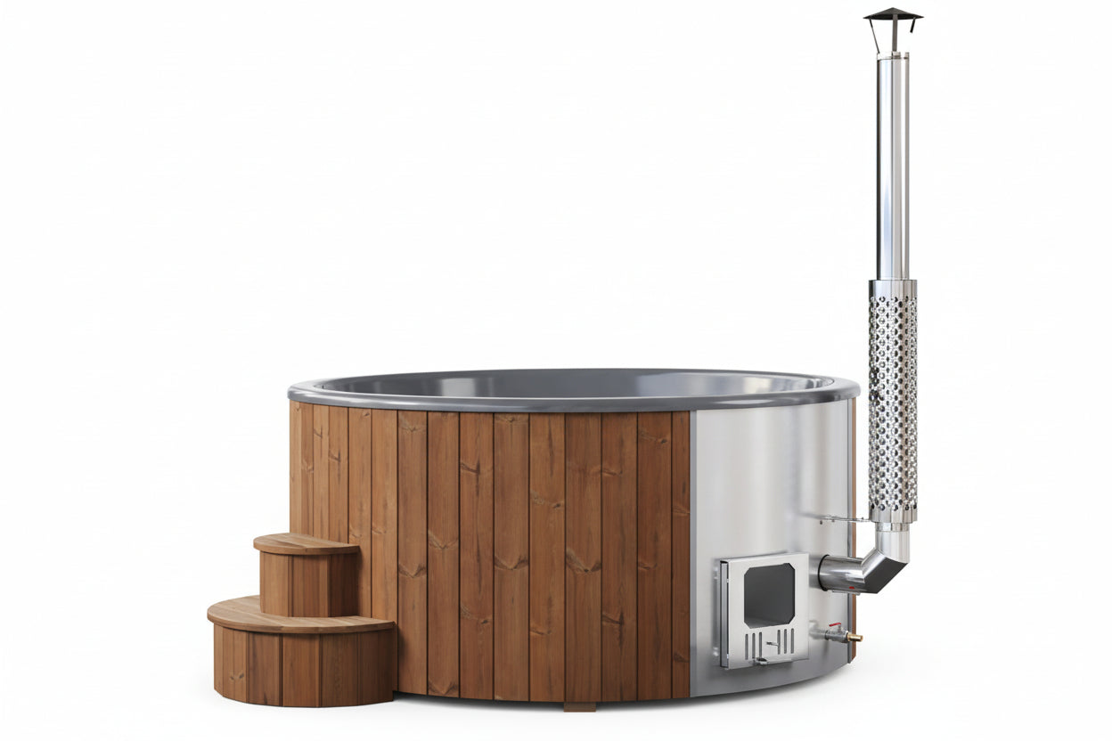 SaunaLife Model S6N 7-Person Wood-Burning Natural Hot Tub