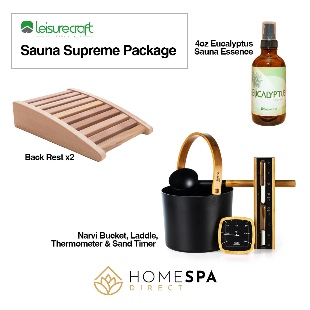 LeisureCraft Serenity MP 4-Person Traditional Barrel Sauna