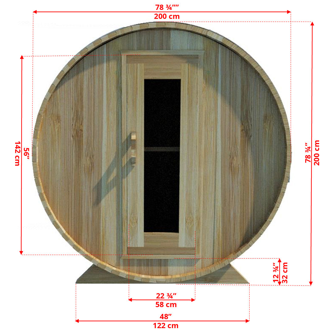 LeisureCraft Harmony 4-Person Traditional Barrel Sauna