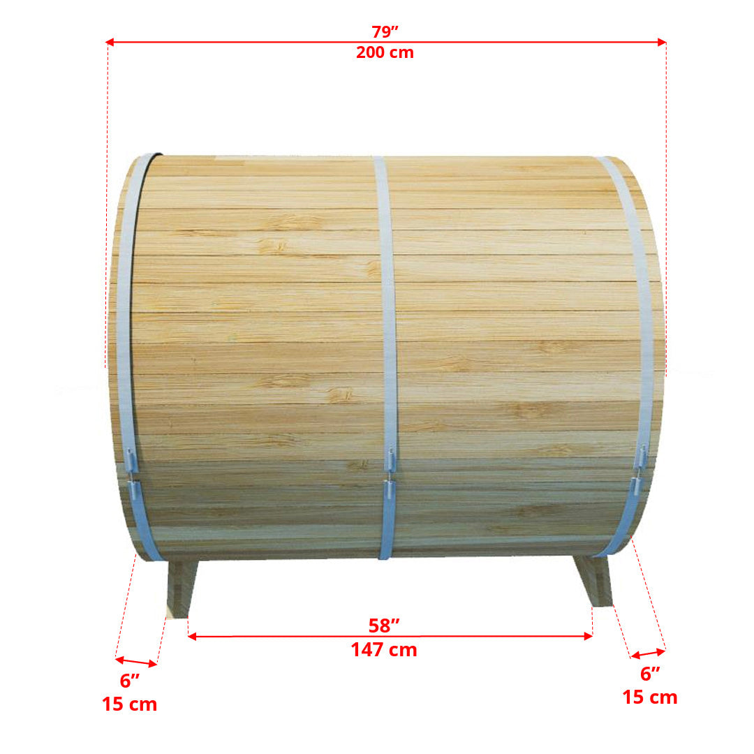LeisureCraft Harmony 4-Person Traditional Barrel Sauna
