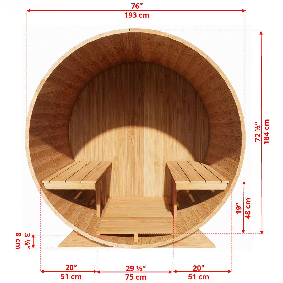 LeisureCraft Harmony 4-Person Traditional Barrel Sauna