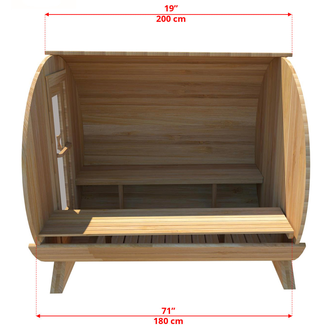 LeisureCraft Harmony 4-Person Traditional Barrel Sauna