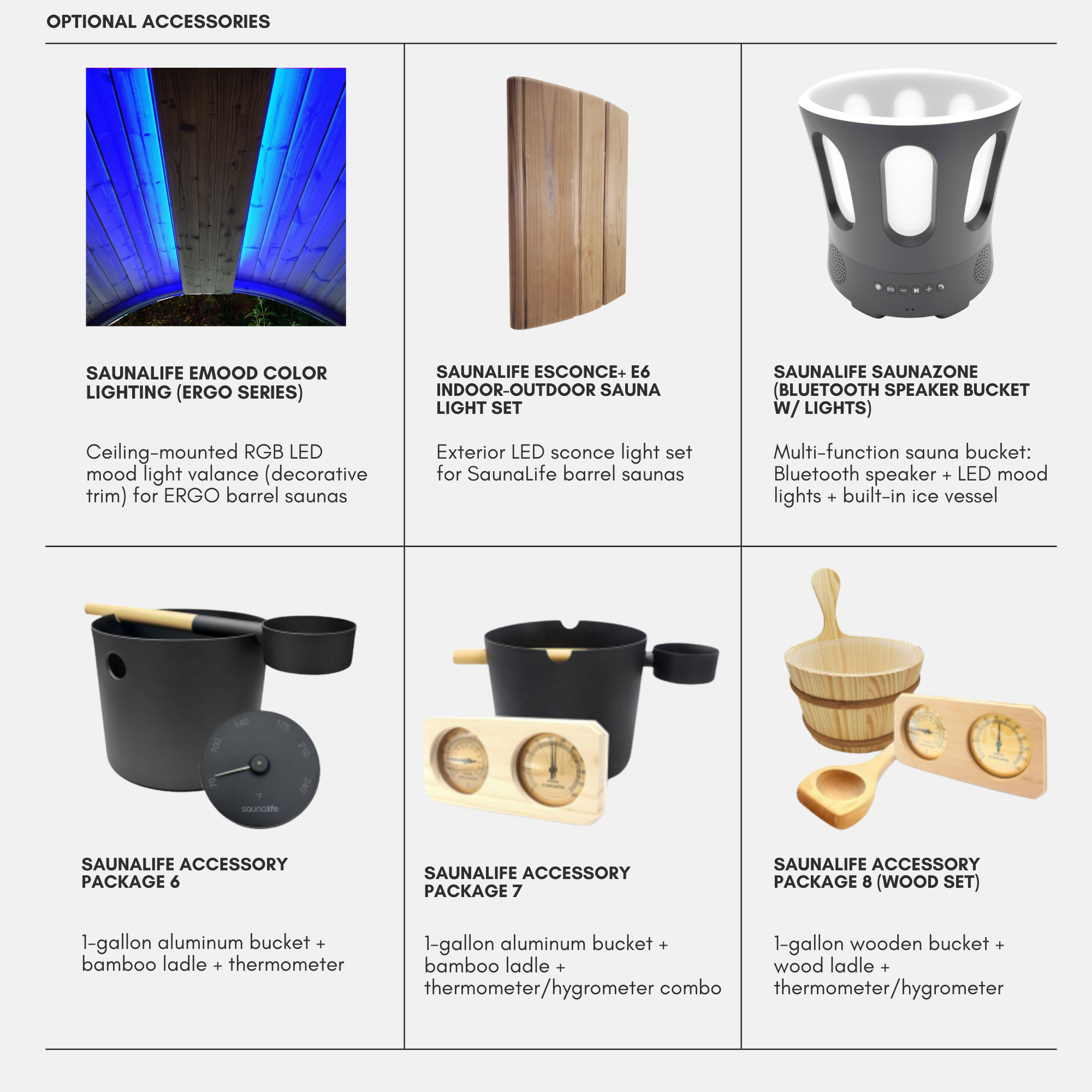 SaunaLife Model EE8G 6-Person Sauna Barrel — Full Glass Front