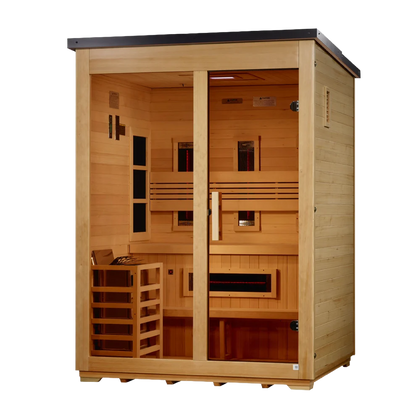 Golden Designs Carinthia 3-Person Hybrid Flat Roof Outdoor Sauna