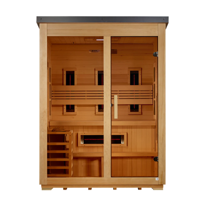 Golden Designs Carinthia 3-Person Hybrid Flat Roof Outdoor Sauna