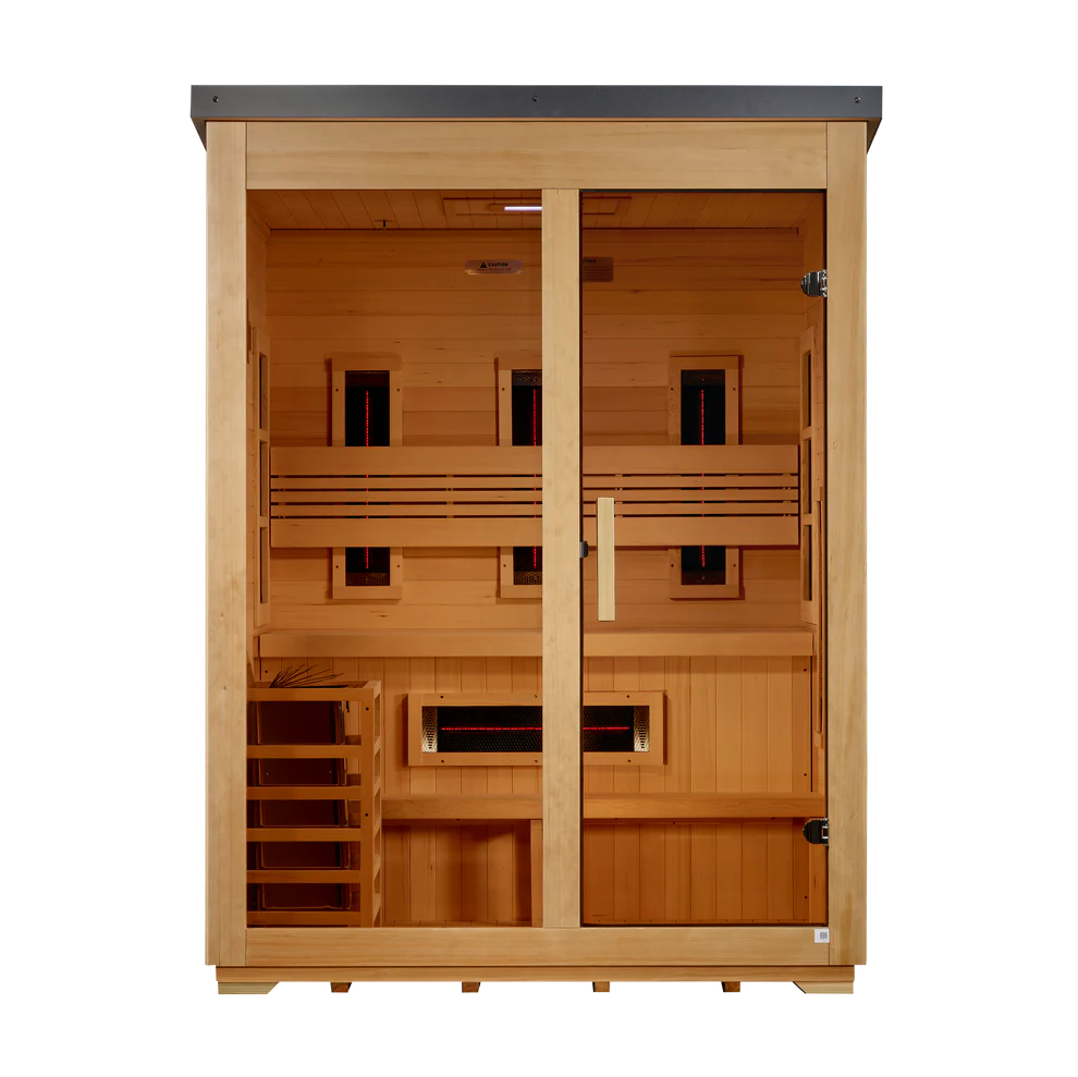 Golden Designs Carinthia 3-Person Hybrid Flat Roof Outdoor Sauna