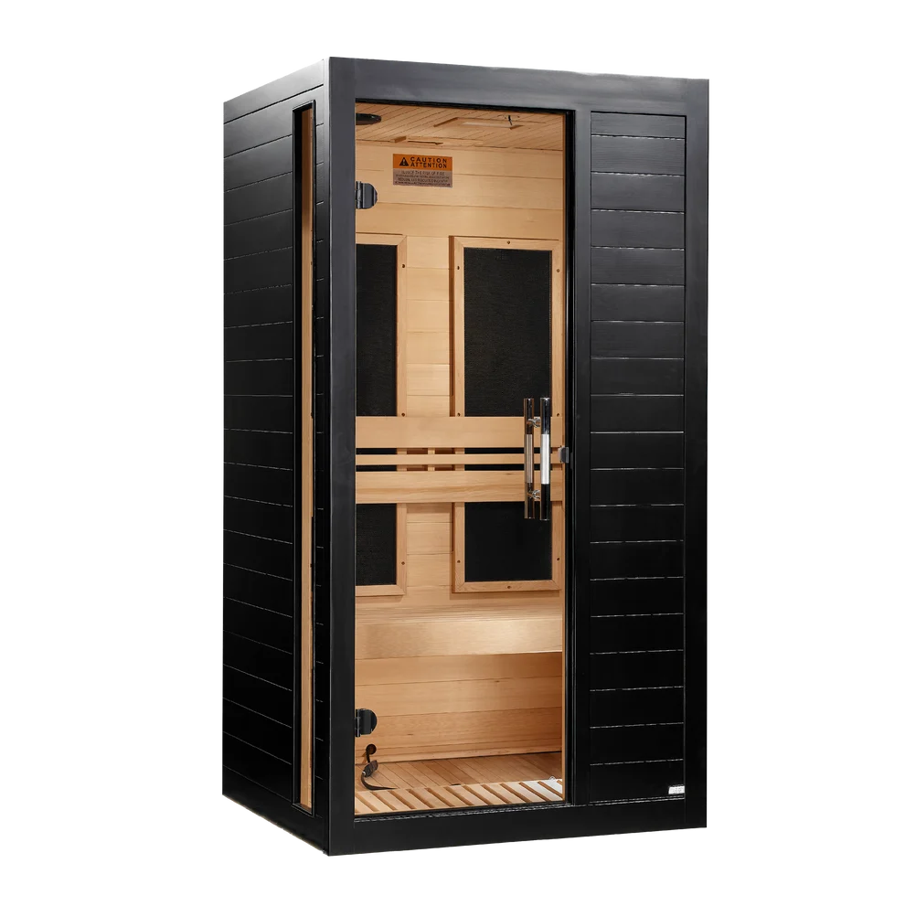 Dynamic Veneto Black Finish 1-2 Person Low EMF FAR IR Sauna