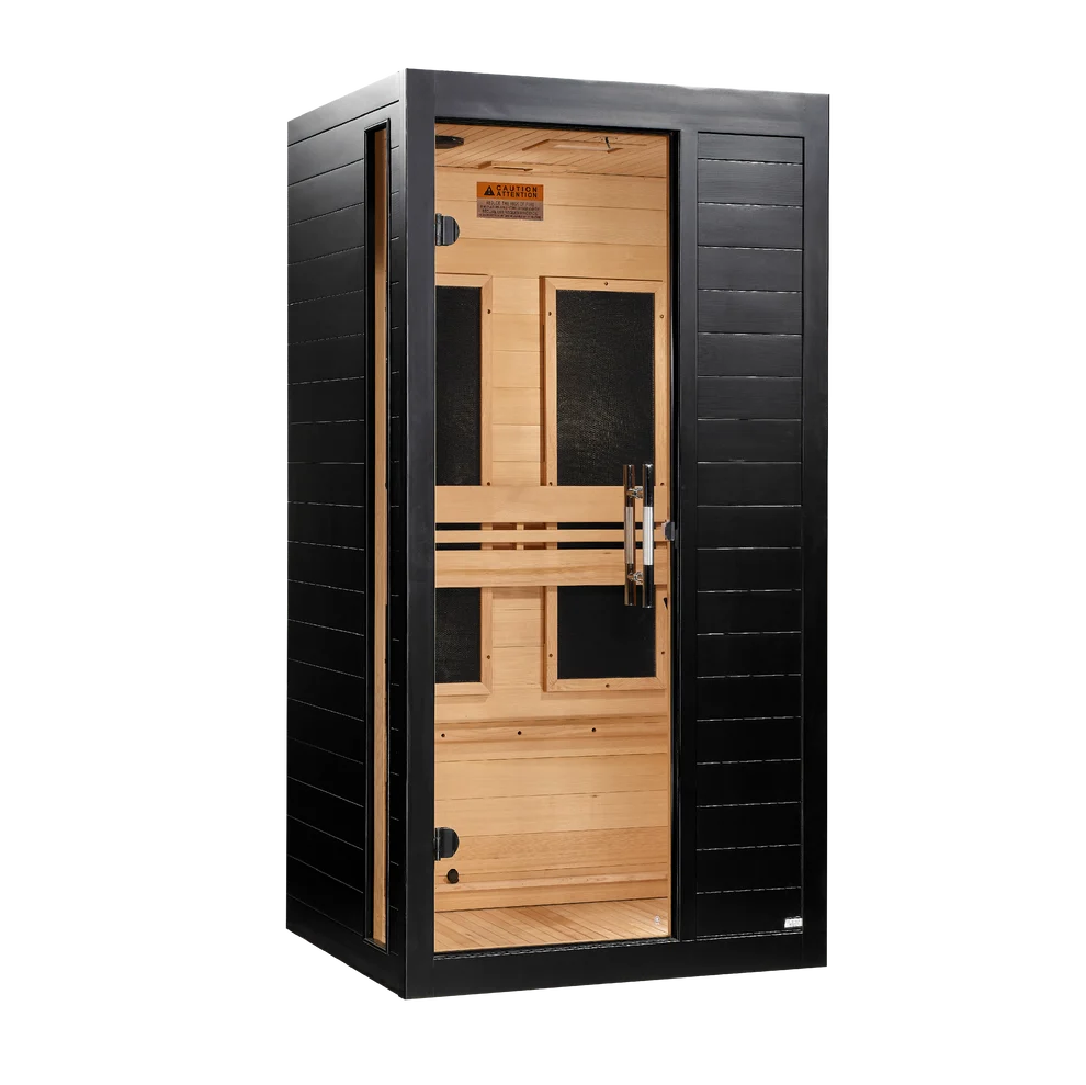 Dynamic "Veneto" Black Finish 1-2 Person Ultra Low EMF FAR IR Sauna