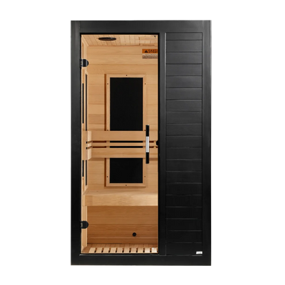 Dynamic "Veneto" Black Finish 1-2 Person Ultra Low EMF FAR IR Sauna