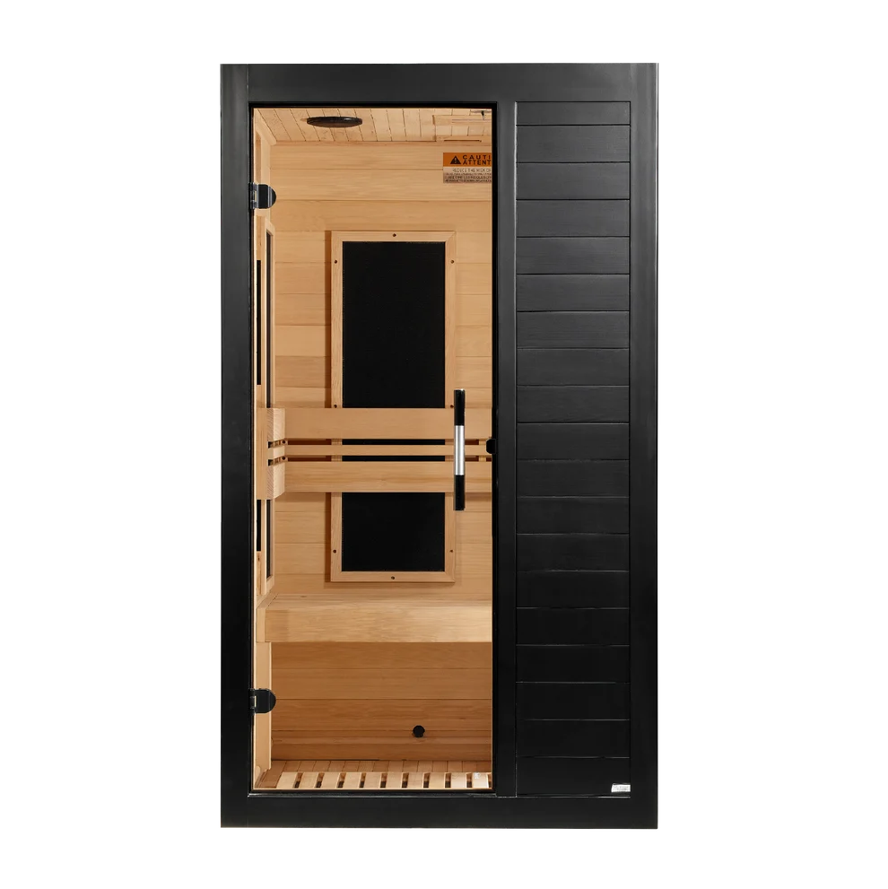 Dynamic "Veneto" Black Finish 1-2 Person Ultra Low EMF FAR IR Sauna