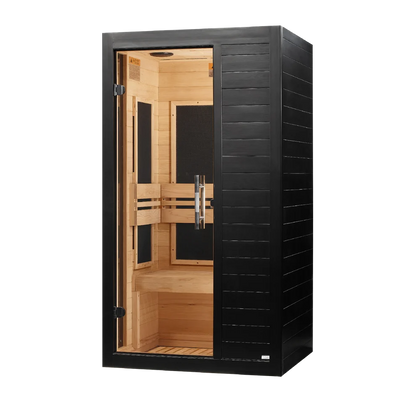 Dynamic "Veneto" Black Finish 1-2 Person Ultra Low EMF FAR IR Sauna