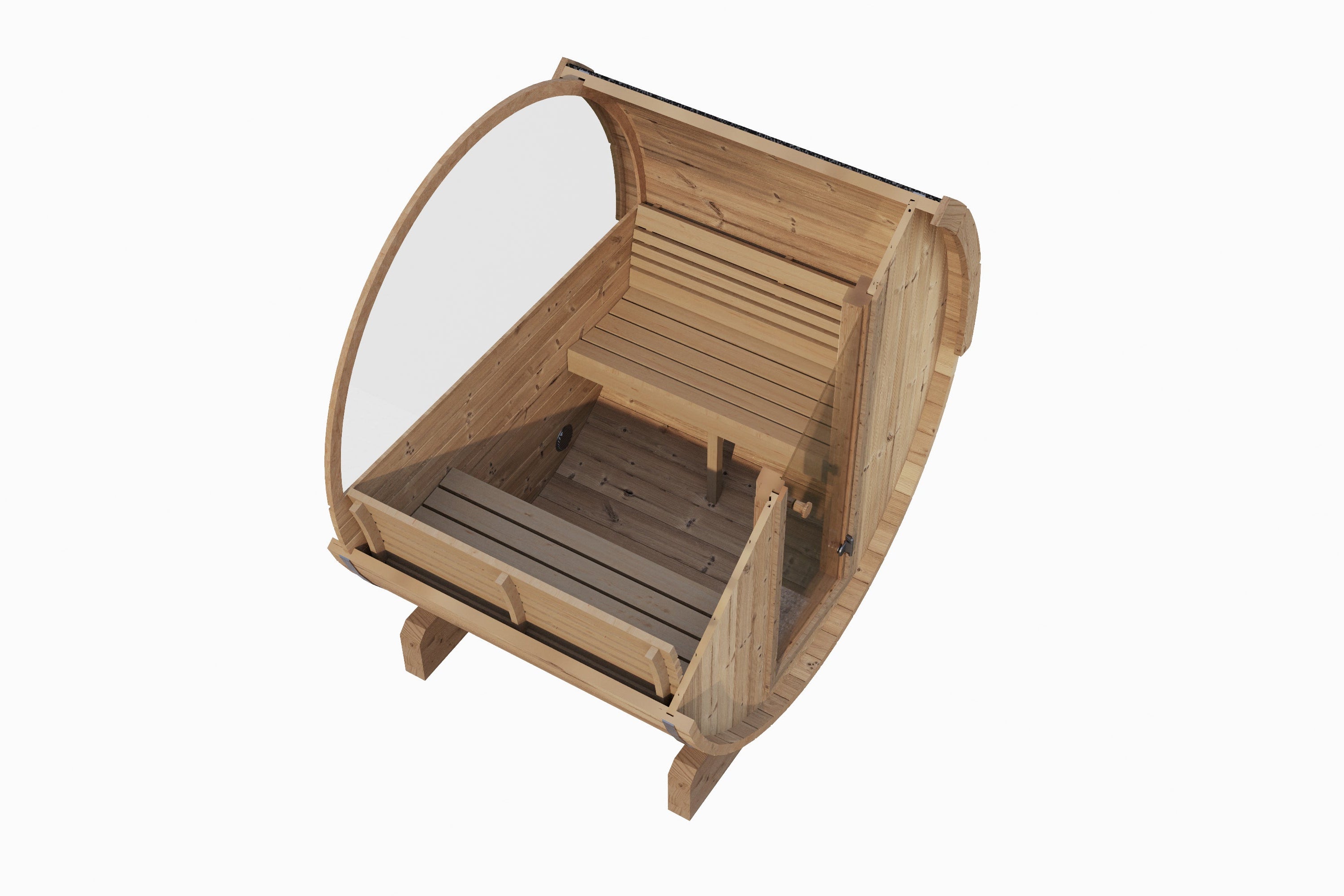 SaunaLife Model E6W 3-Person Sauna Barrel - Rear Window