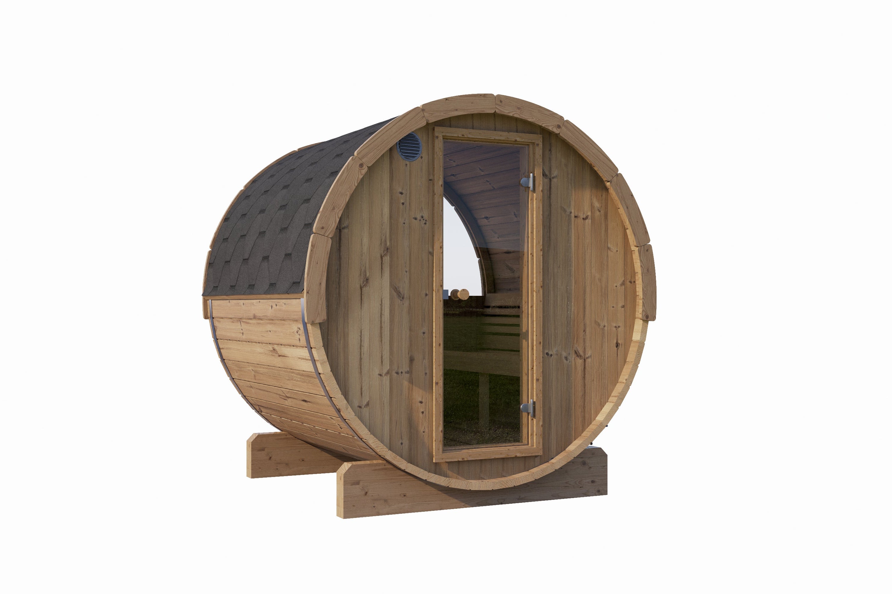 SaunaLife Model E7W 4-Person Sauna Barrel - Rear Window