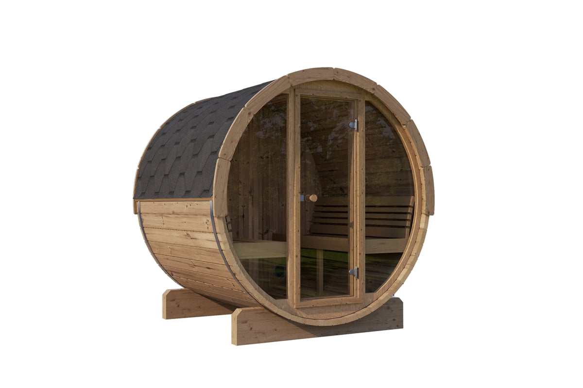 SaunaLife Model E8G 6-Person Sauna Barrel Glass Front