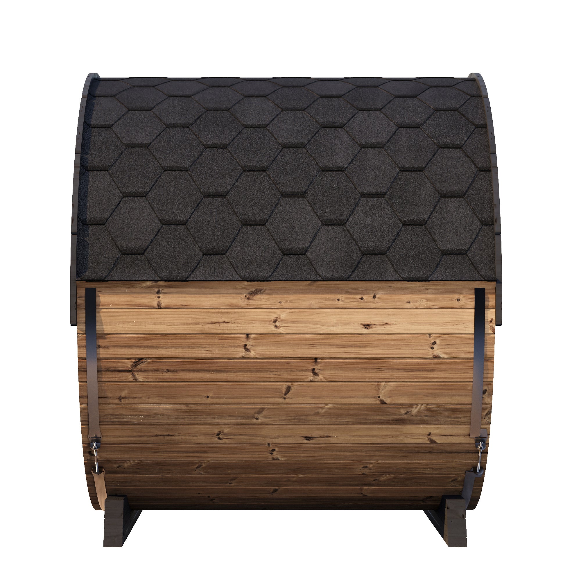 SaunaLife Model EE8G 6-Person Sauna Barrel — Full Glass Front