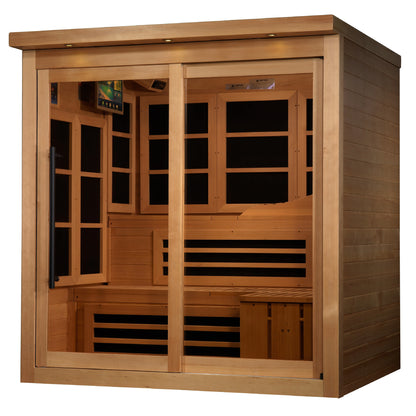 Golden Designs Monaco Limited Edition 6-Person PureTech™ Near Zero EMF FAR Infrared Sauna