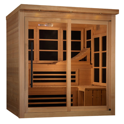 Golden Designs Monaco Limited Edition 6-Person PureTech™ Near Zero EMF FAR Infrared Sauna