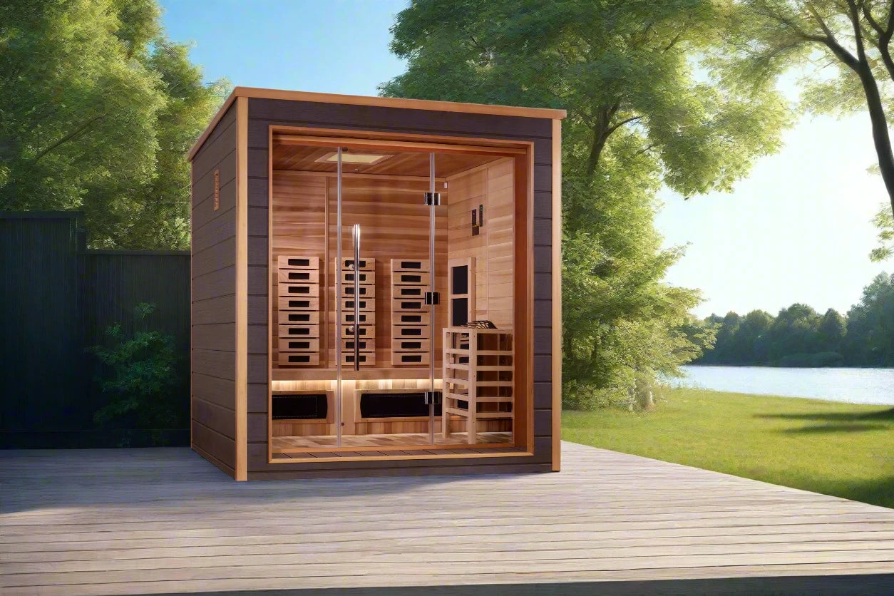 Golden Designs Visby 3-Person Outdoor Hybrid Sauna