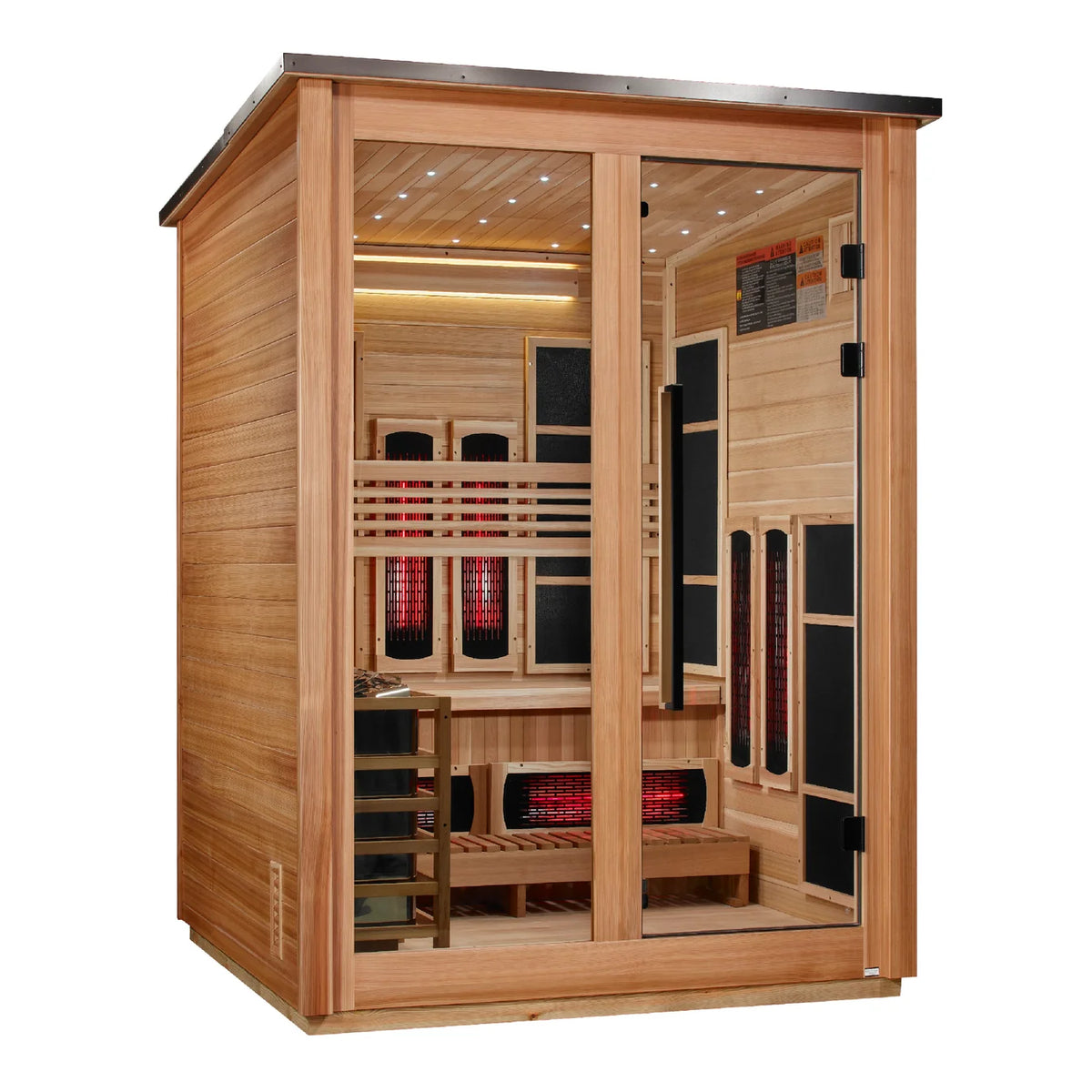 Golden Designs Loviisa 3-Person, Pacific Cedar Barn Hybrid (PureTech™ Full Spectrum IR or Traditional Stove) Outdoor Sauna