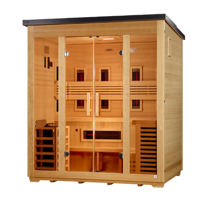Golden Designs Gargellen 5-Person Hybrid Flat Roof Outdoor Sauna