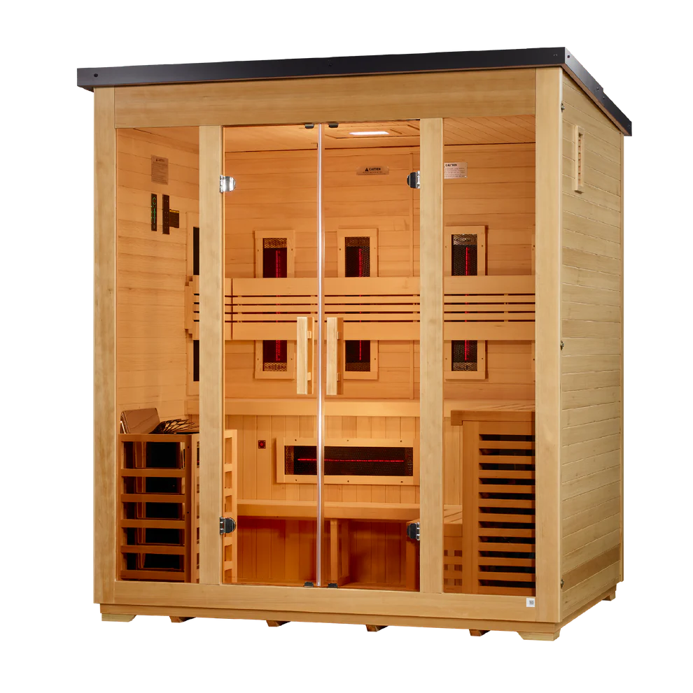 Golden Designs Gargellen 5-Person Hybrid Flat Roof Outdoor Sauna