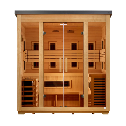 Golden Designs Gargellen 5-Person Hybrid Flat Roof Outdoor Sauna