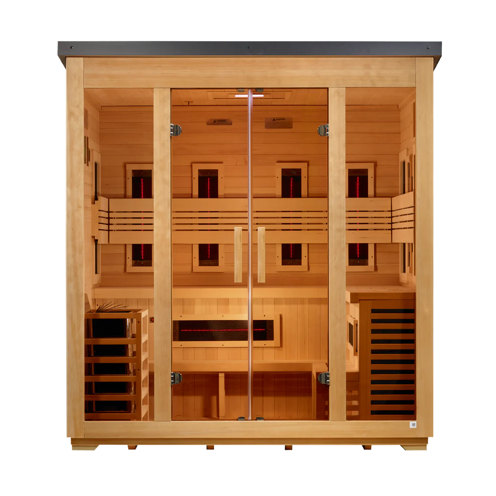 Golden Designs Gargellen 5-Person Hybrid Flat Roof Outdoor Sauna