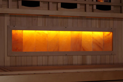 Golden Designs 3-Person Full Spectrum PureTech™ Near Zero EMF FAR Infrared Sauna with Himalayan Salt Bar