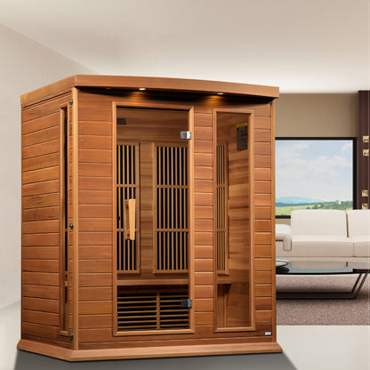 Maxxus 3-Person Low EMF FAR Infrared Sauna Canadian Red Cedar
