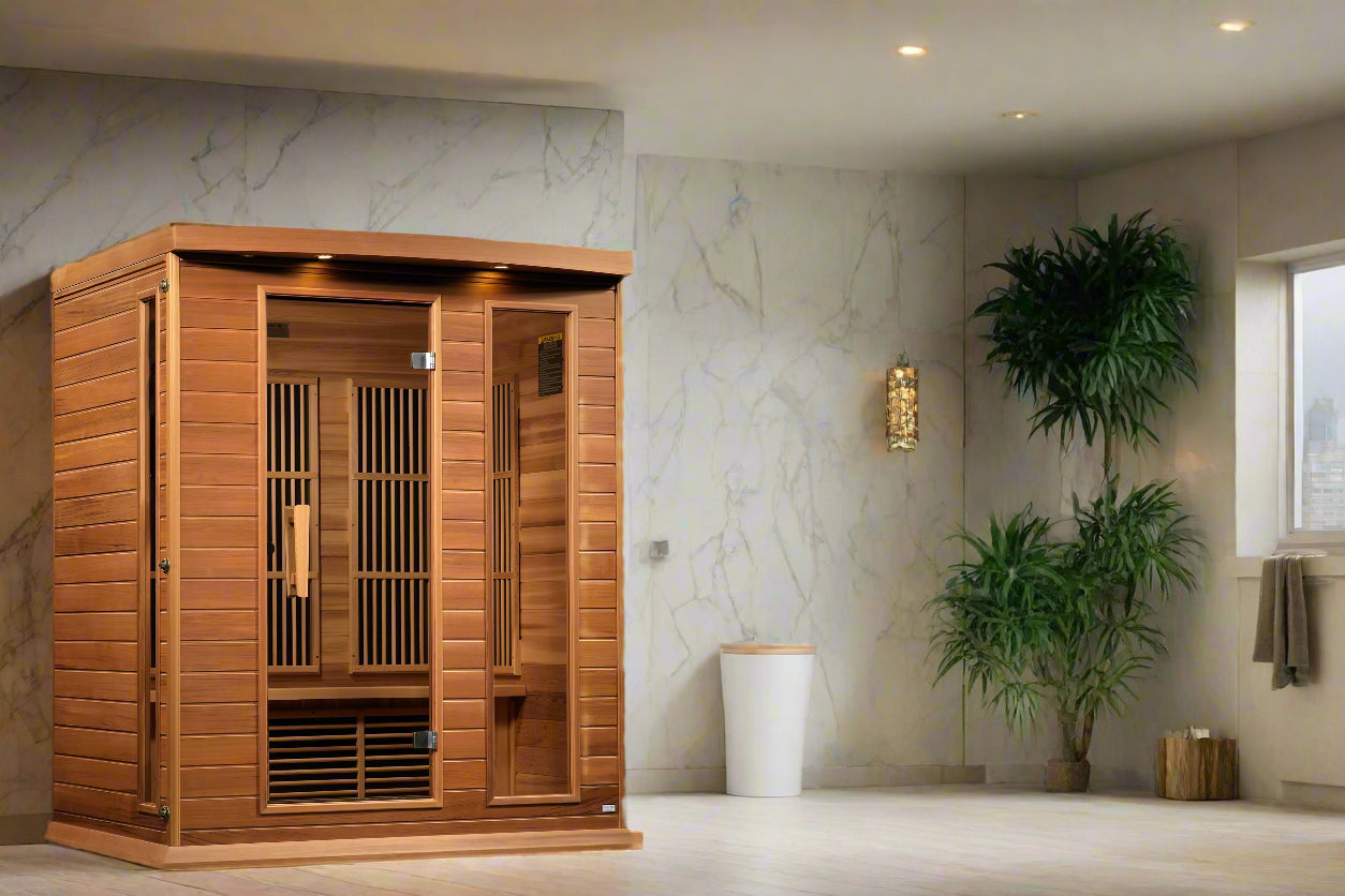 Maxxus 3-Person Low EMF FAR Infrared Sauna Canadian Red Cedar