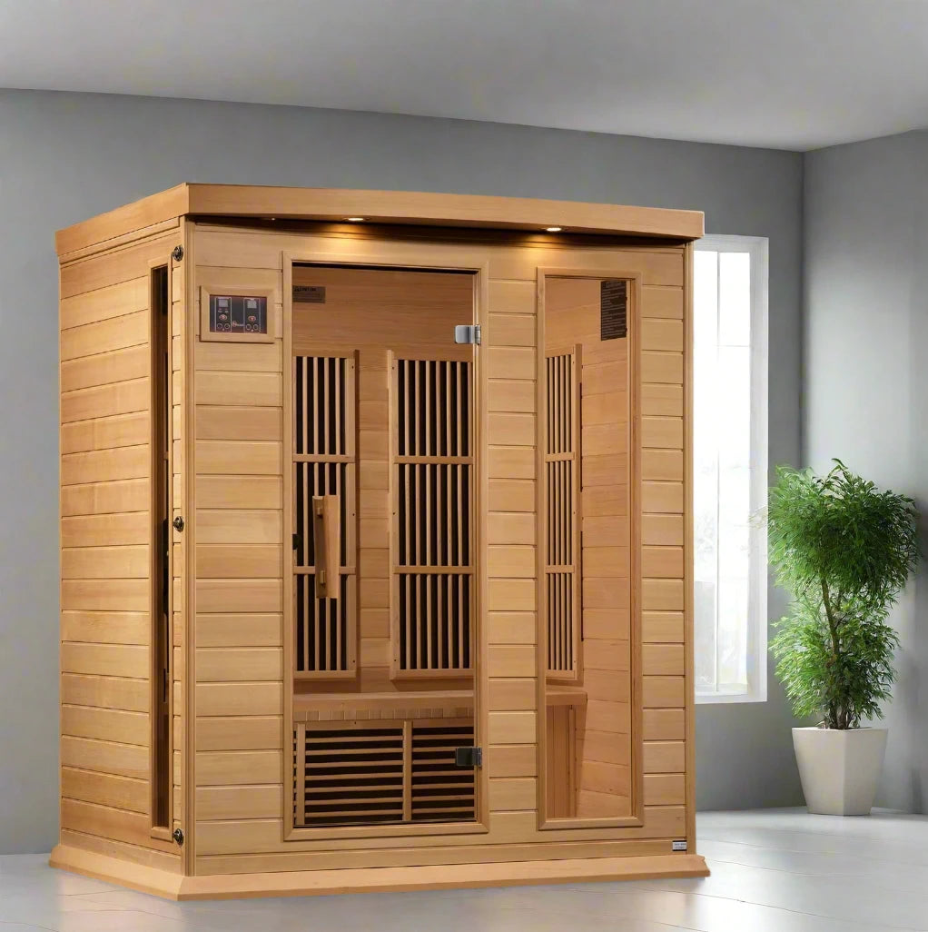 Maxxus 3-Person Near Zero EMF FAR Infrared Sauna Canadian Hemlock