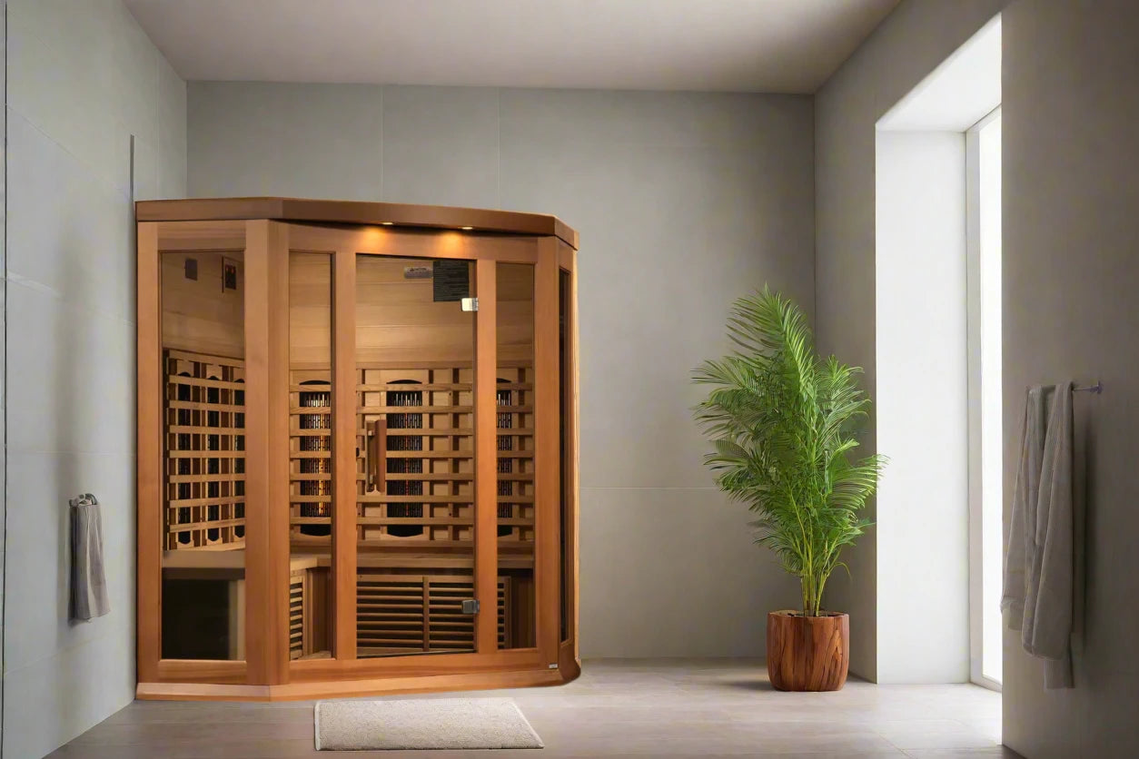 Maxxus 3-Person Corner Full Spectrum Near Zero EMF FAR Infrared Sauna