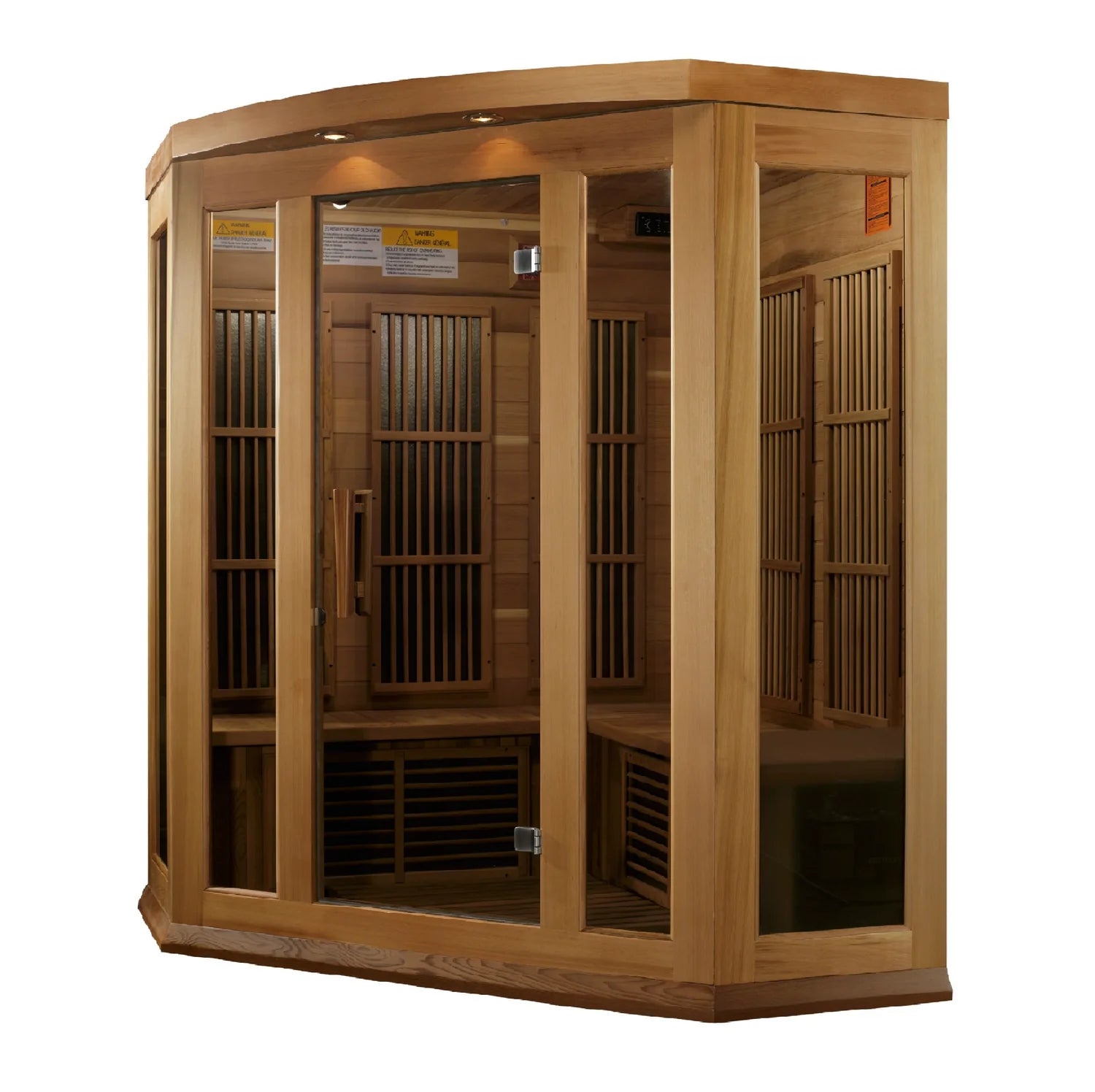 Maxxus 3-Person Corner Low EMF FAR Infrared Sauna Canadian Red Cedar