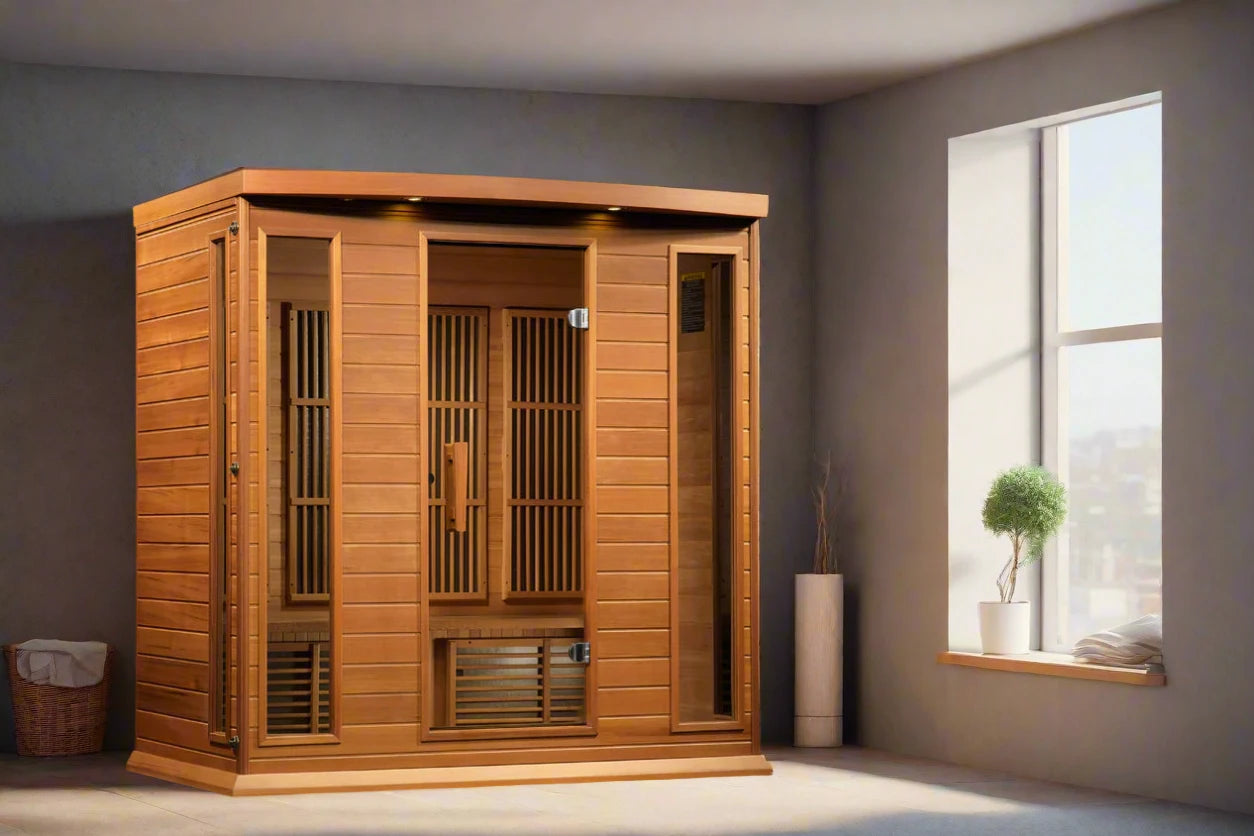 Maxxus 4-Person Near Zero EMF FAR Infrared Sauna Canadian Red Cedar