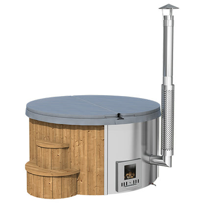 SaunaLife Model S4N 6-Person Wood-Burning Natural Hot Tub