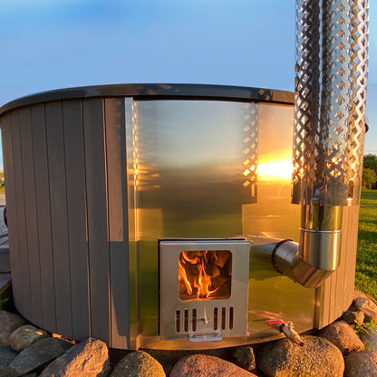 SaunaLife Model S4N 6-Person Wood-Burning Natural Hot Tub