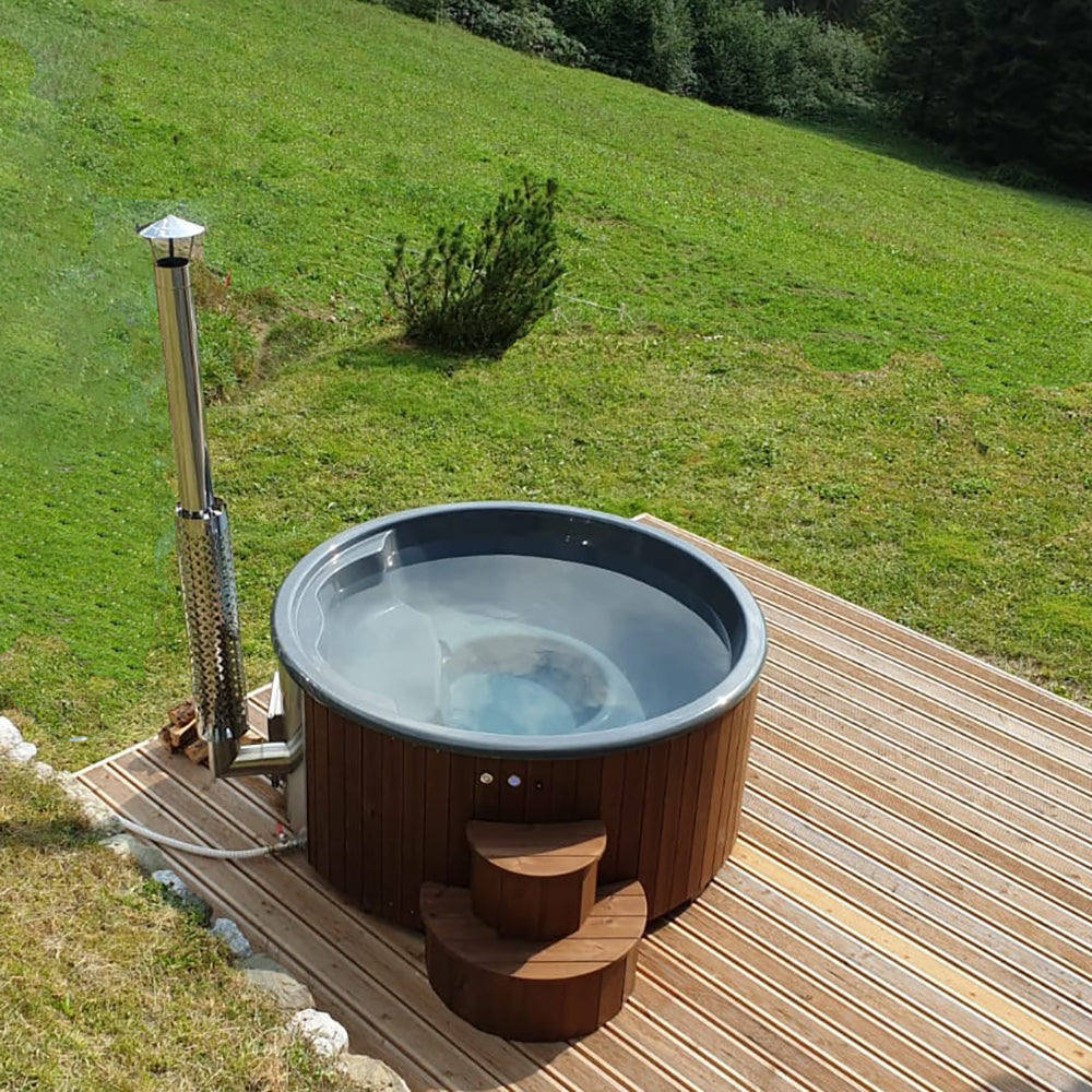 SaunaLife Model S4N 6-Person Wood-Burning Natural Hot Tub
