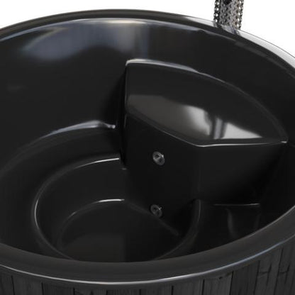 SaunaLife Model S6B 7-Person Wood-Burning Black Hot Tub