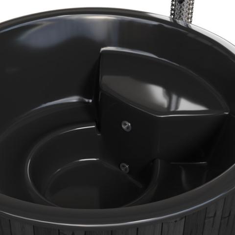 SaunaLife Model S6B 7-Person Wood-Burning Black Hot Tub