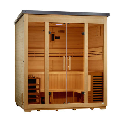 Golden Designs Vorarlberg 5-Person Traditional Flat Roof Outdoor Sauna